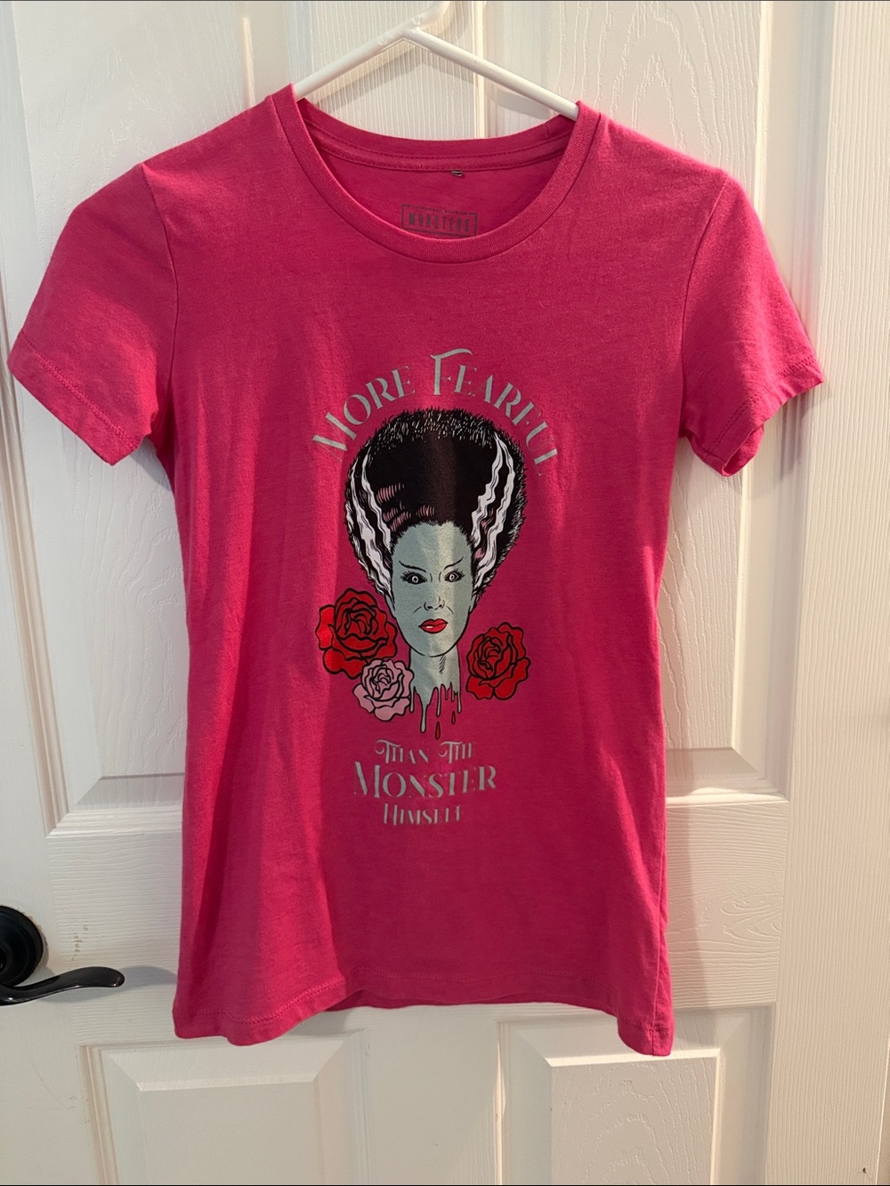 Unique Vintage Hot Pink Monster Bride Graphic Short-Sleeve Tee